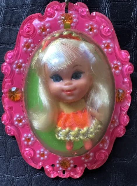Vintage Mattel 1966 Liddle Kiddles Laverne Lucky Locket Doll With Chain