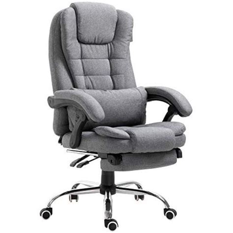 Choose softer or firmer comfort by flipping the cushion over. Executive Reclining Computer Desk Chair with Footrest ...