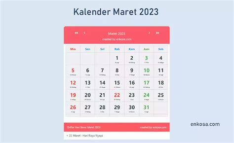 Kalender Bulan April 2023 Lengkap