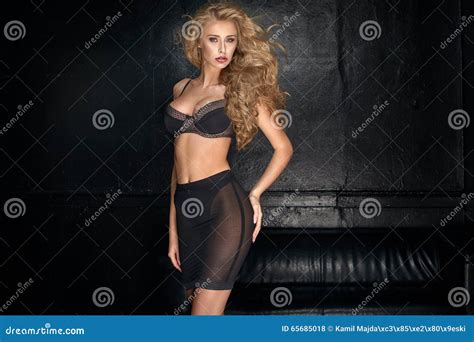 Sensual Woman With Perfect Body Posing In Studio Stock Photo Image Of Lady Blonde