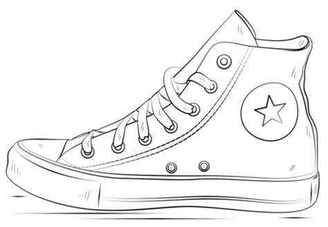 There are many benefits of coloring for children, for example : Converse Shoes coloring page | Free Printable Coloring Pages