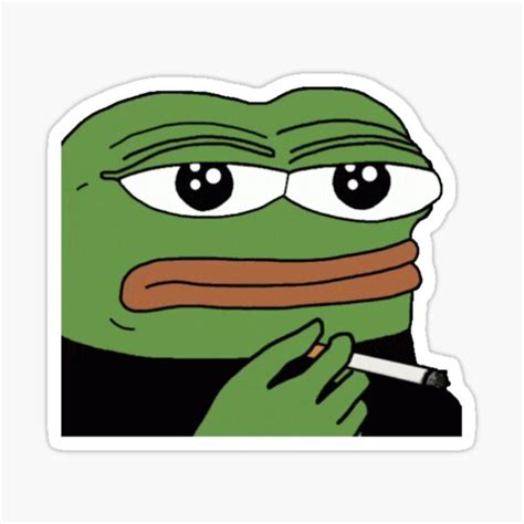 Smoking Pepe Sticker For Sale By Spacebabe Redbubble