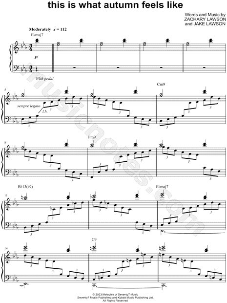 Jvke This Is What Autumn Feels Like Sheet Music Piano Solo In Eb Major Download Print