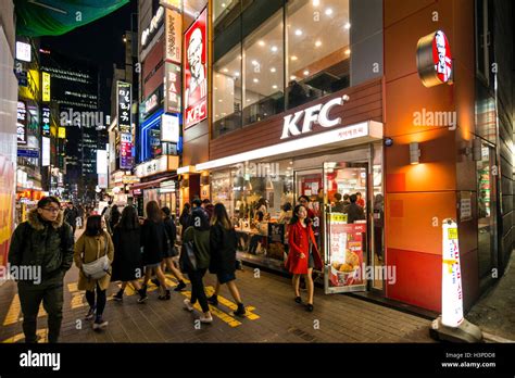 Kfc Fried Chicken Fast Food Restaurant In Myeong Dong Seoul Korea