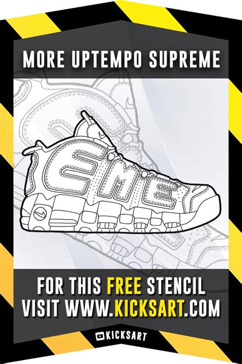 Nike Air More Uptempo Supreme Stencil in 2021 | Nike air more uptempo, Coloring pages, Sneaker art