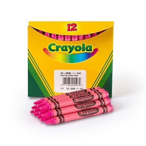 Crayola Single Color Refill Crayons Carnation Pink 12 Pack 52 0836