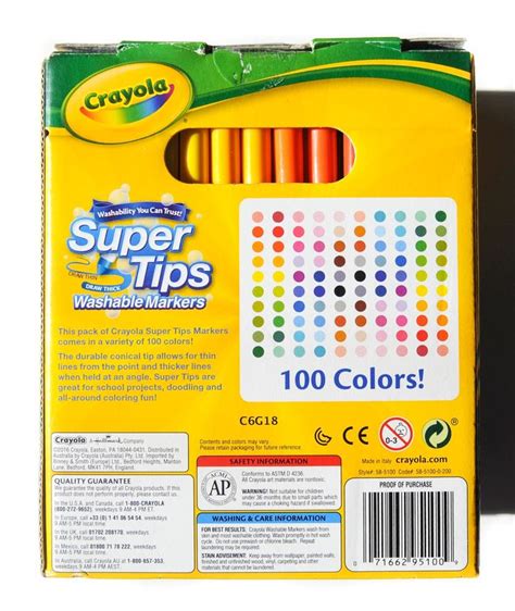100 count crayola supertips washable markers what s inside the box washable markers crayola