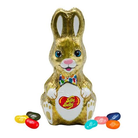 Jelly Belly Milk Chocolate Foil Wrapped Bunny With Jelly Beans 45 Oz