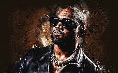 kanye west american rapper portrait yellow stone background hd wallpaper peakpx