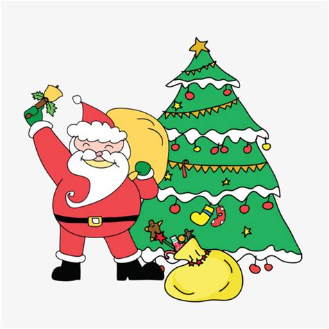 Santa Claus And Christmas Tree Santa Clipart Tree Clipart Christmas