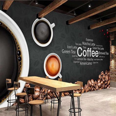 Custom 3d Photo Mural Wallpaper European Style Retro Hand Painted Blackboard Coffee Restaurant