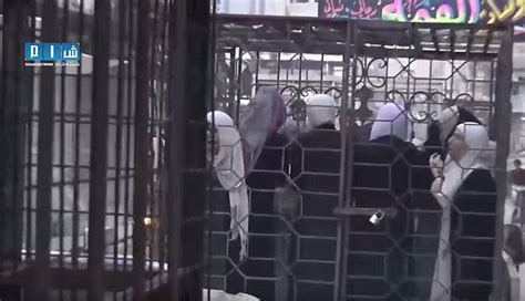 Human Shields Terrorized In Syria Giant Steel Cages Full Of Alawite Women Parked In Front Of
