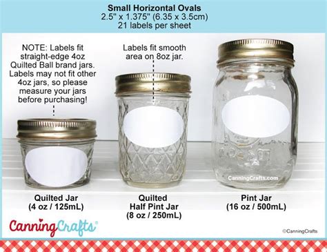 Canning Jar Label Size Chart Canning Jar Labels