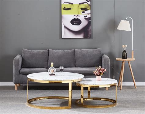 Op zoek naar marmeren salontafels? Ronde tafelset met marmeren blad kopen? - Bazaaronline