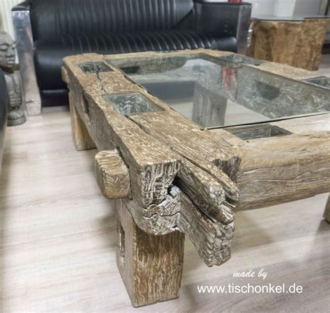 Heute zeige ich euch den 1. Altholz Wohnzimmertisch eckig 120x80 - Der Tischonkel
