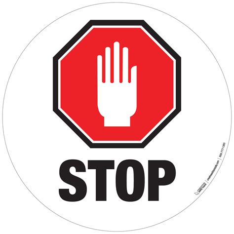 Stop Sign With Hand Floor Signs Creative Safety Supply