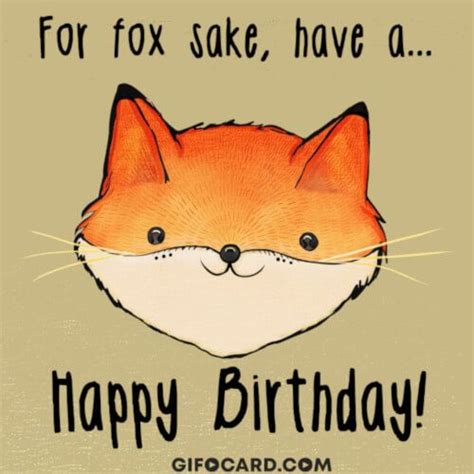 Funny Cute Fox Birthday Card In 2023 Funny Birthday Cards Fox