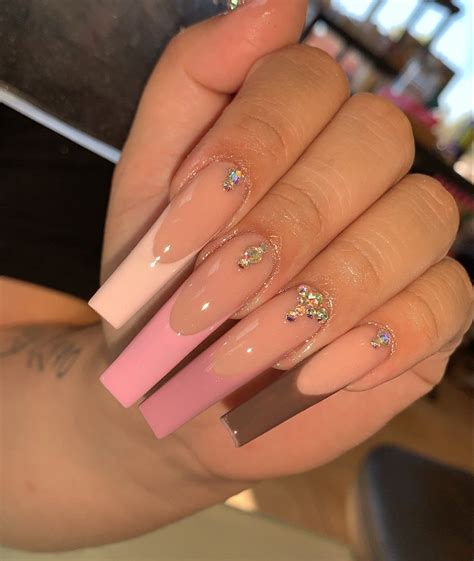 Pink French Tip Nails Square A Fun And Flirty Manicure The Fshn
