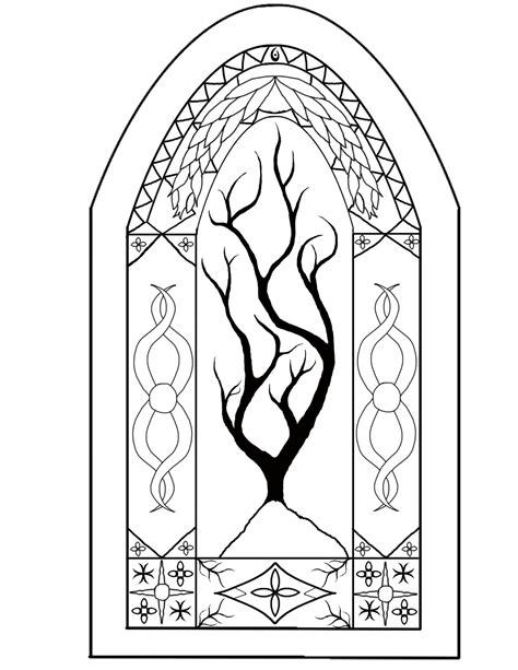 Kids Coloring Pages Stained Glass Window