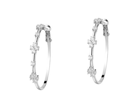 Rhodium Plated Silver Earrings With Cubic Zirconia Ref No Ap526 2735