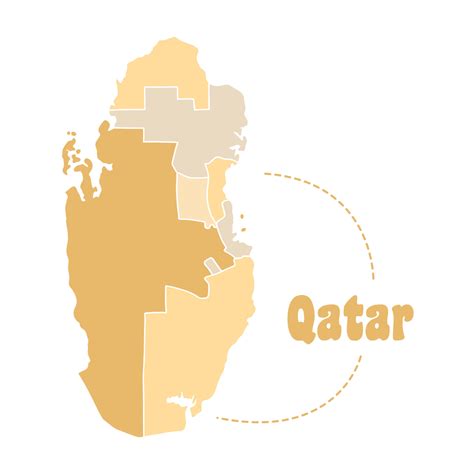 Qatar Regions Map Middle East Vector 8977272 Vector Art At Vecteezy