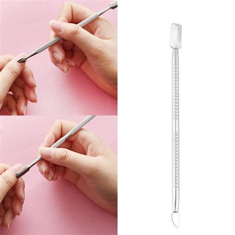 Stainless Steel Cuticle Nail Pusher Spoon Remover Metal Nail Cleaner
