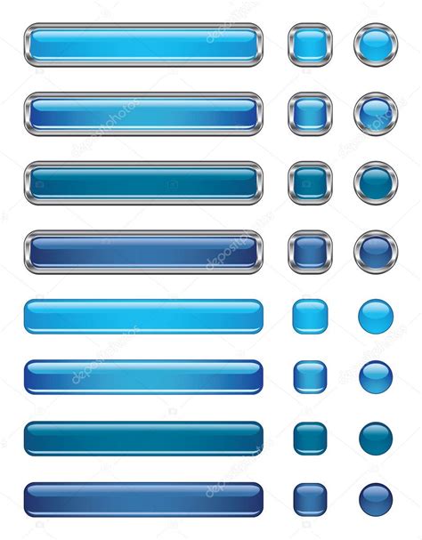 Blue Buttons Collection — Stock Vector © Missanzi 1097416