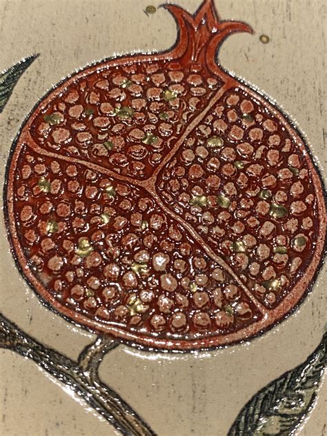Pomegranates Handmade Ceramic Plaque Amir Rom