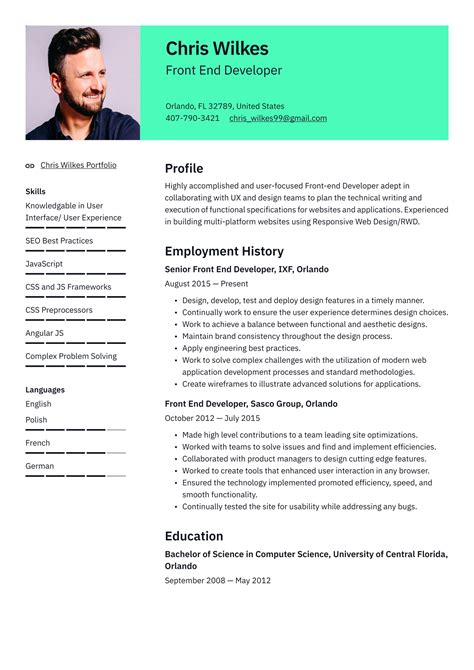Front End Developer Resume Examples And Writing Tips 2024 ·