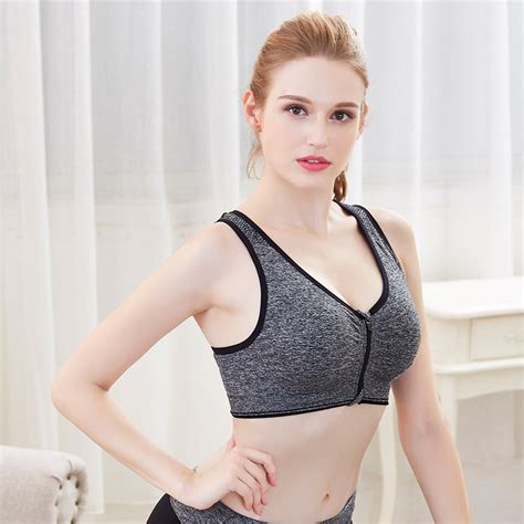 Yoga Zipper Shockproof Sports Bras For Women Running Gym Wire Free Seamless Workout Crop Top