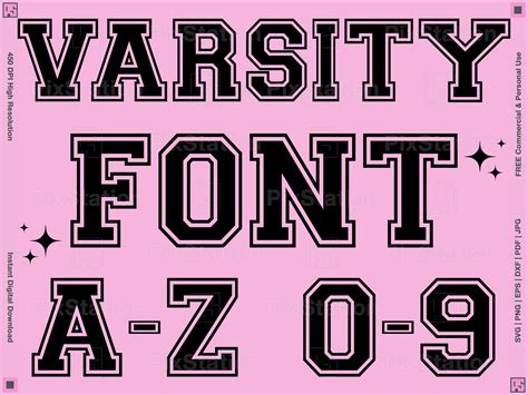Varsity Font Svg Sport Font College Font Svg University Etsy