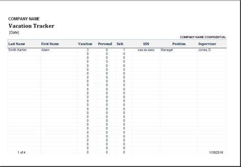 Employee Vacation Tracker Template For Excel Excel Templates