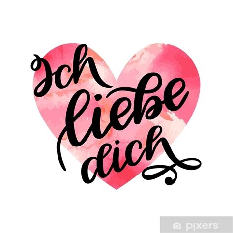 Handwritten Text In German Ich Liebe Dich Love You Postcard Phrase