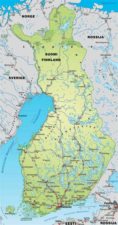 Finnland Physische Karte Der Erleichterung