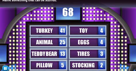 That's why we created these awesome free printable family feud christmas questions for your next holiday party! Family Feud and Friends Game Answers Revealed!: Name something that can be stuffed.