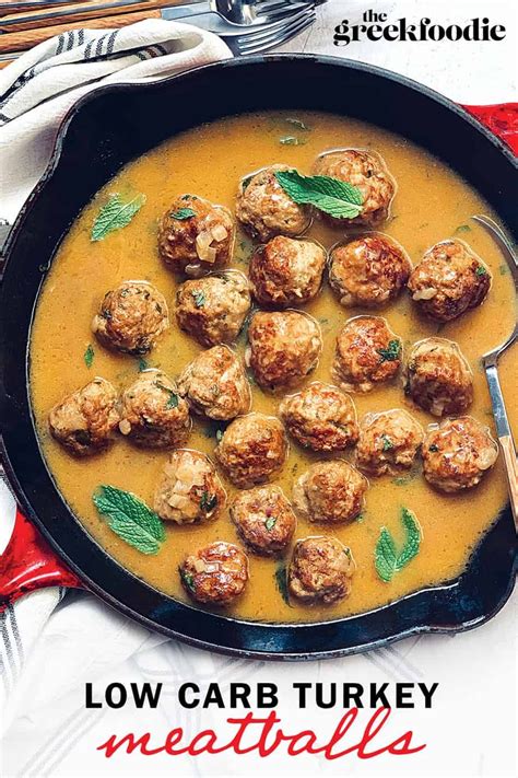Low Carb Turkey Meatballs And Gravy Recipe Low Carb Turkey Meatballs Meatballs And Gravy