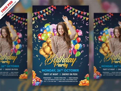 Birthday Party Invitation Flyer Psd Free Download Free Graphics