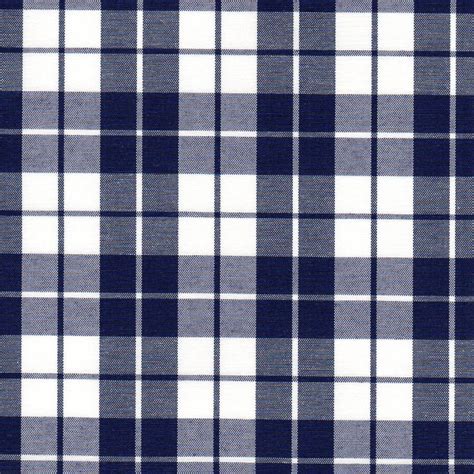 Navy blue got its name from the dark blue (contrasted with naval white) worn by officers in the royal navy since 1748 and subsequently adopted by other navies around the world. LARGO NAVY Plaid Fabric - DecorativeFabricsDirect.com