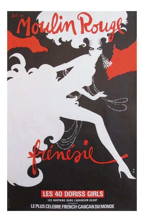 1980s vintage french poster moulin rouge frenesie chairish vintage french posters vintage