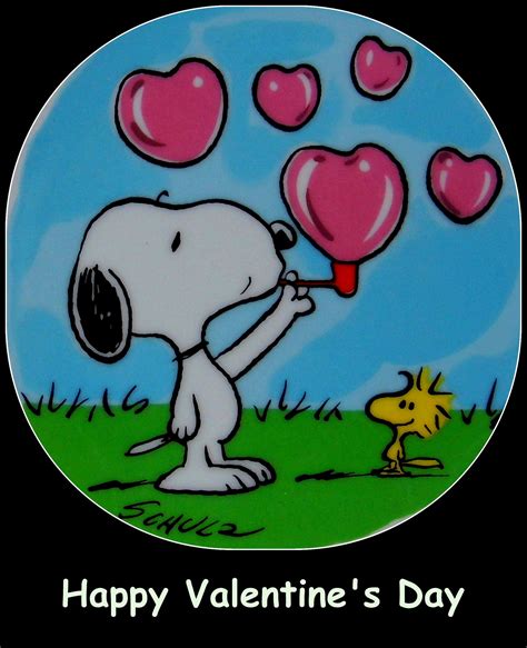 Happy Valentines Day Greeting From Snoopy And Woodstock Snoopy