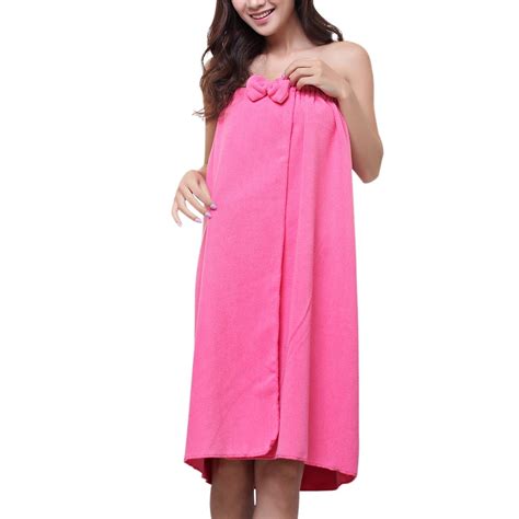 Women Microfiber Bath Towel Bath Robe Body Spa Bath Bow Wrap Towel