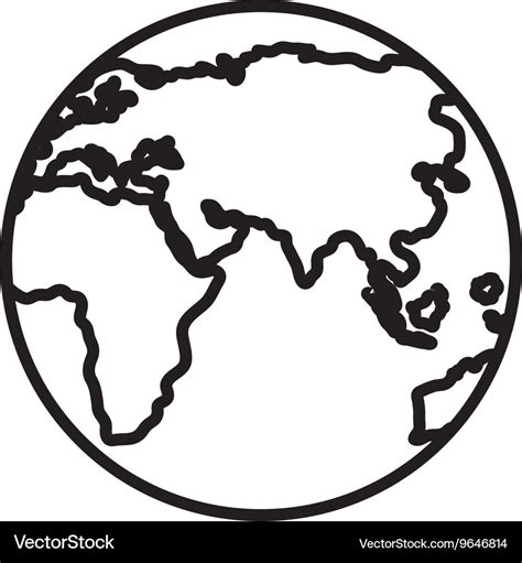 Globe Map Clipart Black And White