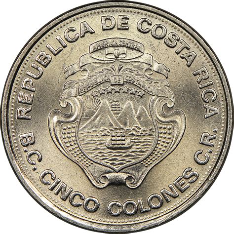 Costa Rica 5 Colones Km 203 Prices And Values Ngc