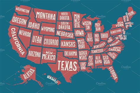 Map Of United States Of America Creative Daddy