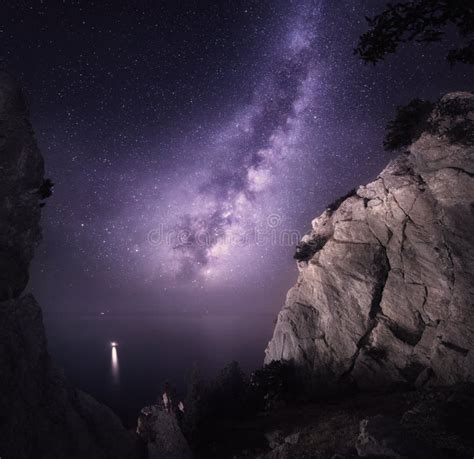 Milky Way And Rocks Stock Photo Image Of Nature Discovery 40186892