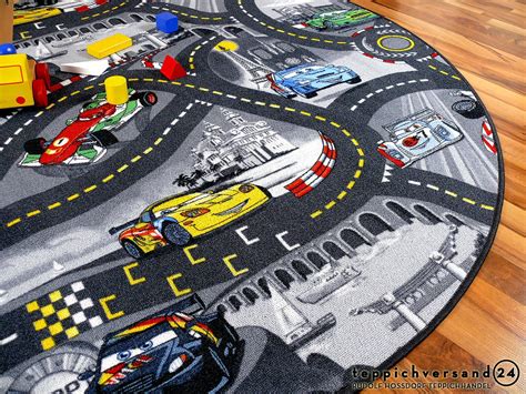 Carpets, rubber mats and other floor covers for ferrari cars. Kinder Spiel Teppich Walt Disney Cars Auto Grau Rund in 7 ...
