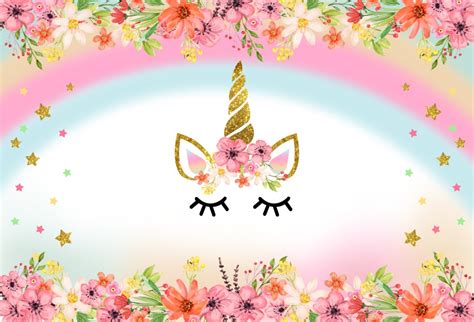 Replaces default cursor with something cute, funny and trendy. 7x5ft Unicorn Rainbow Backdrop Flower Background Party ...