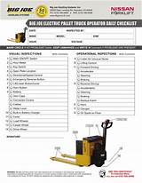 Electric Pallet Jack Daily Inspection Checklist Pictures