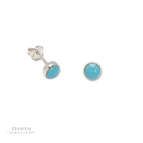 Sterling Silver Turquoise Stud Earrings Mm Dawes Jewellery