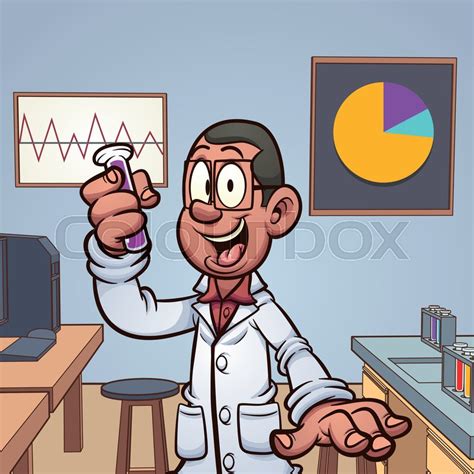 Cartoon Scientist In The Laboratory Stock Vector Colourbox